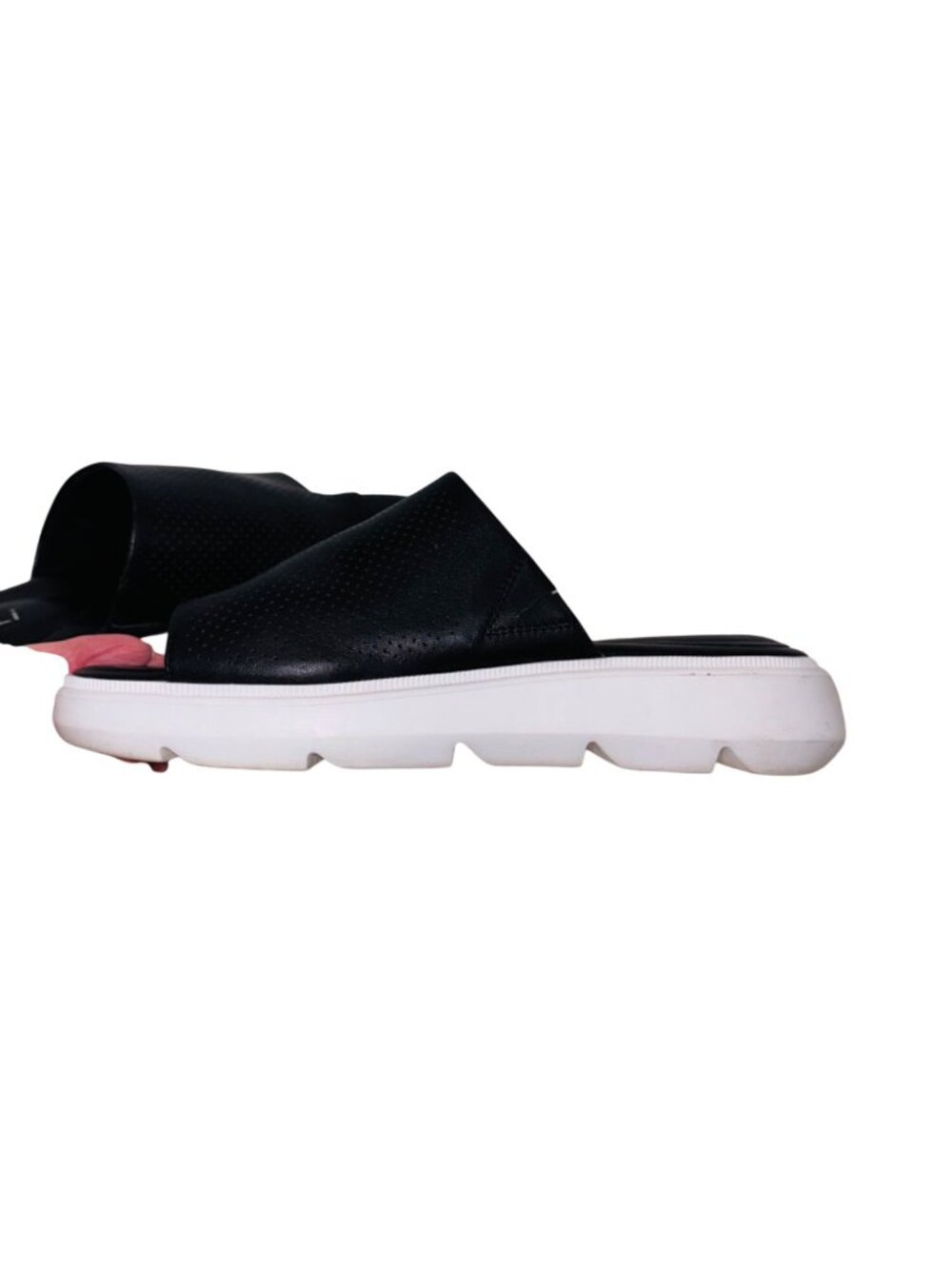 Vaneli Colver Perforated Black Leather Comfort Cushioned Slide Sandals Size 8M - Picture 11 of 11